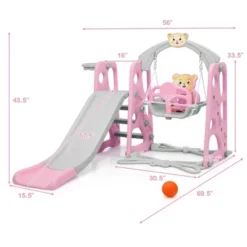 Costway 4-in-1 Kids Play Climber Playset W/ Basketball Hoop & Ball Pink -Costway Store GUEST b24e89e0 8e2f 4792 982f 37525496e98c