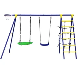 Costway 5-In-1 Outdoor Kids Swing Set W/ Heavy Duty Swing Frame & Ground Stakes Backyard 17 Costway 5-In-1 Outdoor Kids Swing Set W/ Heavy Duty Swing Frame & Ground Stakes Backyard -Costway Store GUEST b282e482 70ab 4421 95e2 edb5f57593e6