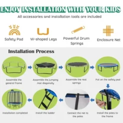 Costway 8 FT Recreational Trampoline W/ Basketball Hoop Safety Enclosure Net Ladder 17 Costway 8 FT Recreational Trampoline W/ Basketball Hoop Safety Enclosure Net Ladder -Costway Store GUEST b2fd5354 7499 4e6c 9795 ec53e179999a