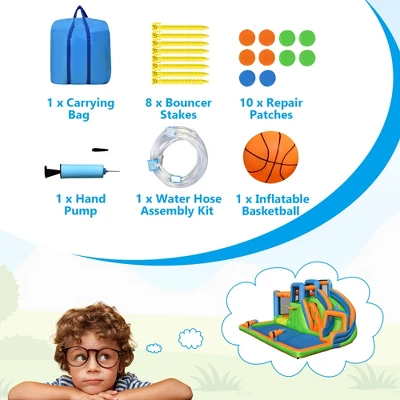 Costway Inflatable Water Slide Giant Bounce Castle W/Dual Climbing Walls Blower Excluded 2 Costway Inflatable Water Slide Giant Bounce Castle W/Dual Climbing Walls Blower Excluded - Image 2