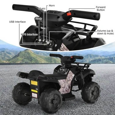 Costway 6V Kids ATV Quad Electric Ride On Car Toy Toddler With LED Light MP3 7 Costway 6V Kids ATV Quad Electric Ride On Car Toy Toddler With LED Light MP3 - Image 7