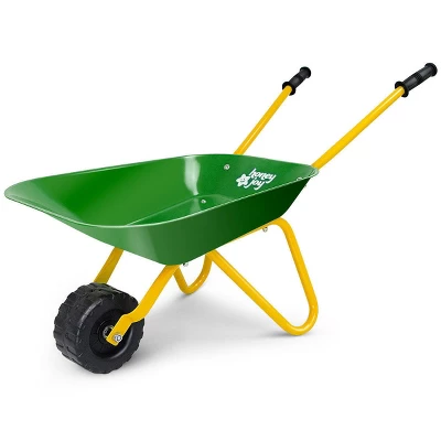 Costway Steel Wheelbarrow For Kids Red/Green 6 Costway Steel Wheelbarrow For Kids Red/Green - Image 6