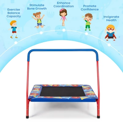 Costway 36" Kids Square Trampoline Indoor Outdoor Rebounder W/Foam Handrail Alphabet Pad 4 Costway 36" Kids Square Trampoline Indoor Outdoor Rebounder W/Foam Handrail Alphabet Pad - Image 4