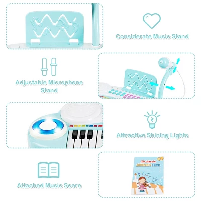 Costway 37-Key Toy Keyboard Piano Electronic Musical Instrument BluePink 9 Costway 37-Key Toy Keyboard Piano Electronic Musical Instrument BluePink - Image 9