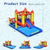 Costway Inflatable Water Slide Castle Kids Bounce House Indoor & Outdoor W/ 480W Blower