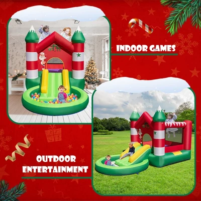 Costway Inflatable Bounce House Kids Christmas W/ Slide & Trampoline & Pool Without Blower 4 Costway Inflatable Bounce House Kids Christmas W/ Slide & Trampoline & Pool Without Blower - Image 4