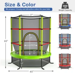 Costway Youth Jumping Round Trampoline 55'' Exercise W/ Safety Pad Enclosure Combo Kids BlueGreeRed 19 Costway Youth Jumping Round Trampoline 55'' Exercise W/ Safety Pad Enclosure Combo Kids BlueGreeRed -Costway Store GUEST b843cba7 e202 4782 b1b2 751fcfb15416