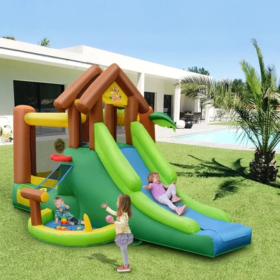 Costway Inflatable Jungle Bounce House Kids Dual Slide Jumping Castle Bouncer 3 Costway Inflatable Jungle Bounce House Kids Dual Slide Jumping Castle Bouncer - Image 3