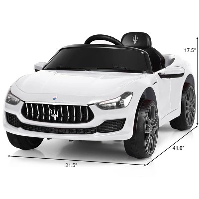 Costway 12V Maserati Licensed Kids Ride On Car W/ RC Remote Control Led Lights MP3 BluePinkWhite 2 Costway 12V Maserati Licensed Kids Ride On Car W/ RC Remote Control Led Lights MP3 BluePinkWhite - Image 2