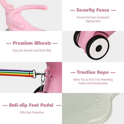 Costway Baby Rocking Horse 4 In 1 Kids Ride On Toy Push Car W/ Music 9 Costway Baby Rocking Horse 4 In 1 Kids Ride On Toy Push Car W/ Music - Image 9