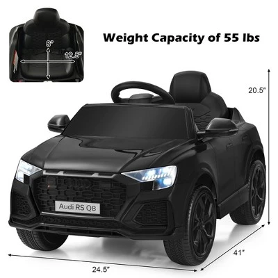 Costway Kids Ride On Car 12V Licensed Audi RS Q8 With Remote Control Lights Music WhiteBlackGreenPinkRed 2 Costway Kids Ride On Car 12V Licensed Audi RS Q8 With Remote Control Lights Music WhiteBlackGreenPinkRed - Image 2