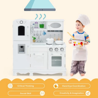Costway Play Kitchen Pretend Play Cookware Set Toys For Kids W/ Water Dispenser 5 Costway Play Kitchen Pretend Play Cookware Set Toys For Kids W/ Water Dispenser - Image 5