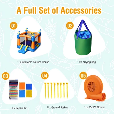 Inflatable Bounce House Kids Magic Castle W/ Large Jumping Area With 750W Blower 6 Inflatable Bounce House Kids Magic Castle W/ Large Jumping Area With 750W Blower - Image 6