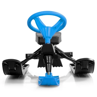 Costway Metal Snow Racer Sled W/ Steering Wheel And Brakes Kids Snow Sand Grass Sliding 6 Costway Metal Snow Racer Sled W/ Steering Wheel And Brakes Kids Snow Sand Grass Sliding - Image 6