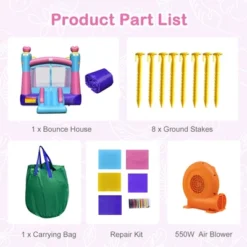 Costway Inflatable Bounce House 3-in-1 Princess Theme Inflatable Castle W/ 550W Blower 15 Costway Inflatable Bounce House 3-in-1 Princess Theme Inflatable Castle W/ 550W Blower -Costway Store GUEST bec5ab92 a905 4ee1 abec 9cff249c72e4