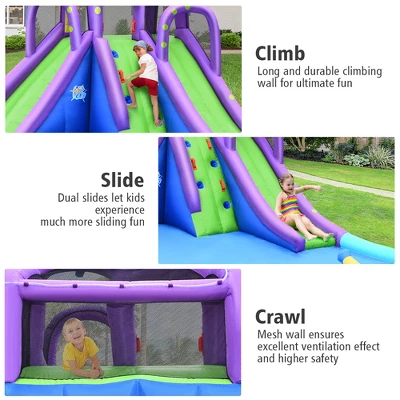 Costway Inflatable Water Park Octopus Bounce House 2 Slides Climbing Wall Without Blower 8 Costway Inflatable Water Park Octopus Bounce House 2 Slides Climbing Wall Without Blower - Image 8