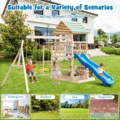 Costway Backyard Wooden Swing Set Slide Playset For Kids Outdoor Climbing Wall Sandpit 15 Costway Backyard Wooden Swing Set Slide Playset For Kids Outdoor Climbing Wall Sandpit -Costway Store GUEST bfb3258d 1404 4f9d 9699 7154d748c3fe
