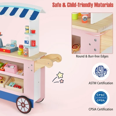 Costway Kids Snacks & Sweets Food Cart Kids Toy Cart Play Set With 30 PCS Accessories 5 Costway Kids Snacks & Sweets Food Cart Kids Toy Cart Play Set With 30 PCS Accessories - Image 5