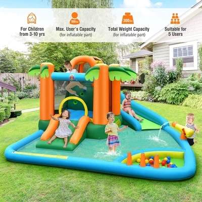 Costway Inflatable Water Slide Park Kid Bounce House W/ Upgraded Handrail & 780W Blower 6 Costway Inflatable Water Slide Park Kid Bounce House W/ Upgraded Handrail & 780W Blower - Image 6