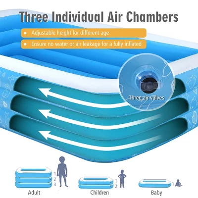 Costway Inflatable Swimming Pool 120'' X 72'' X 22'' Full-Sized Family Swimming Pool 3 Costway Inflatable Swimming Pool 120'' X 72'' X 22'' Full-Sized Family Swimming Pool - Image 3