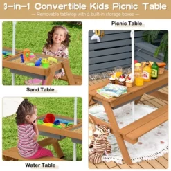 Babyjoy 3-in-1 Kids Picnic Table Outdoor Water Sand Table W/ Umbrella Play Boxes 12 Babyjoy 3-in-1 Kids Picnic Table Outdoor Water Sand Table W/ Umbrella Play Boxes -Costway Store GUEST c0b8b77e 56cf 4add 9234 909394f3f193