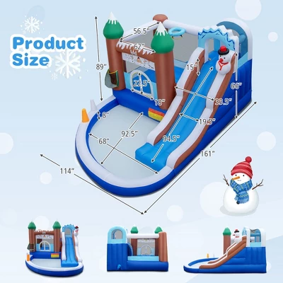 Costway 6-in-1 Winter Theme Snowman Inflatable Castle Kids Bounce House With 735W Blower 2 Costway 6-in-1 Winter Theme Snowman Inflatable Castle Kids Bounce House With 735W Blower - Image 2