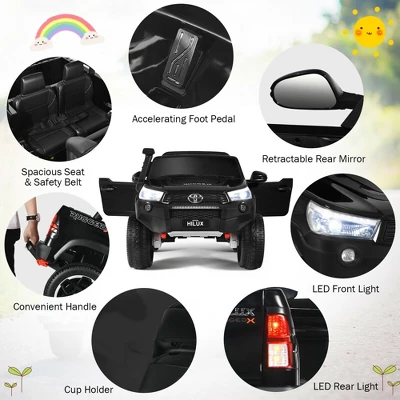 Costway 2x12V Licensed Toyota Hilux Ride On Truck Car 2-Seater 4WD W/ Remote Control 4 Costway 2x12V Licensed Toyota Hilux Ride On Truck Car 2-Seater 4WD W/ Remote Control - Image 4