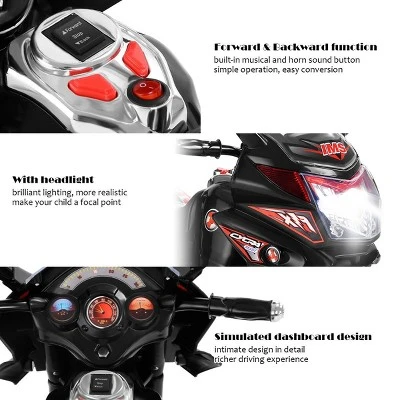 Costway 3 Wheel Kids Ride On Motorcycle 6V Battery Powered Electric Toy Power Bicycle 3 Costway 3 Wheel Kids Ride On Motorcycle 6V Battery Powered Electric Toy Power Bicycle - Image 3