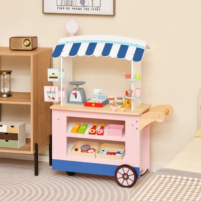 Costway Kids Snacks & Sweets Food Cart Kids Toy Cart Play Set With 30 PCS Accessories 1 Costway Kids Snacks & Sweets Food Cart Kids Toy Cart Play Set With 30 PCS Accessories