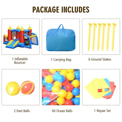 Costway Inflatable Bounce House Slide Jumping Castle Soccer Goal Ball Pit Without Blower 9 Costway Inflatable Bounce House Slide Jumping Castle Soccer Goal Ball Pit Without Blower - Image 9