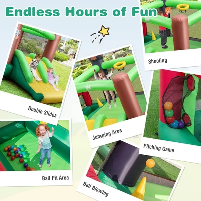 Costway Farm Themed Inflatable Castle Kids Bounce House W/ Double Slides 6 Costway Farm Themed Inflatable Castle Kids Bounce House W/ Double Slides - Image 6