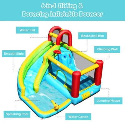Costway Inflatable Kids Water Slide Jumper Bounce House Splash Water Pool W/ 480W Blower 3 Costway Inflatable Kids Water Slide Jumper Bounce House Splash Water Pool W/ 480W Blower - Image 3