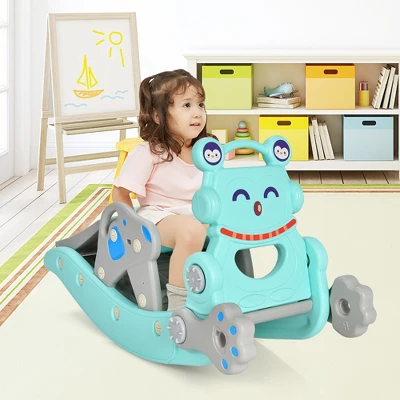 Babyjoy 4-in-1 Rocking Horse & Slide Set Toddler Slide Toy W/ Basketball Hoop 2 Babyjoy 4-in-1 Rocking Horse & Slide Set Toddler Slide Toy W/ Basketball Hoop - Image 2