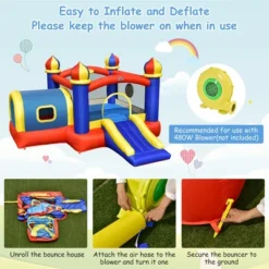 Costway Inflatable Castle Kids Bounce House W/ Slide Jumping & Playhouse Blower Excluded 15 Costway Inflatable Castle Kids Bounce House W/ Slide Jumping & Playhouse Blower Excluded -Costway Store GUEST c8a27f81 1dd0 41d1 8bf3 f1a3885db3ee