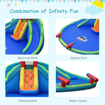 Costway Inflatable Bounce House Water Splash Pool Dual Slide Climbing Wall 5 Costway Inflatable Bounce House Water Splash Pool Dual Slide Climbing Wall - Image 5