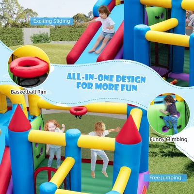 Costway 5-In-1 Inflatable Bounce Castle With Basketball Rim & Climbing Wall 7 Costway 5-In-1 Inflatable Bounce Castle With Basketball Rim & Climbing Wall - Image 7