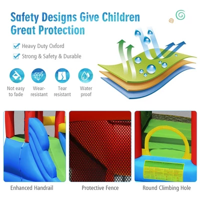 Costway Inflatable Bouncer Water Climb Slide Bounce House Splash Pool W/ Blower 6 Costway Inflatable Bouncer Water Climb Slide Bounce House Splash Pool W/ Blower - Image 6