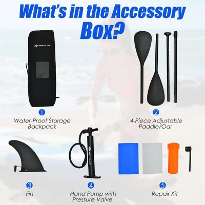 Costway 1 Person Inflatable Kayak Includes Aluminum Paddle With Hand Pump GreenBlue 7 Costway 1 Person Inflatable Kayak Includes Aluminum Paddle With Hand Pump GreenBlue - Image 7