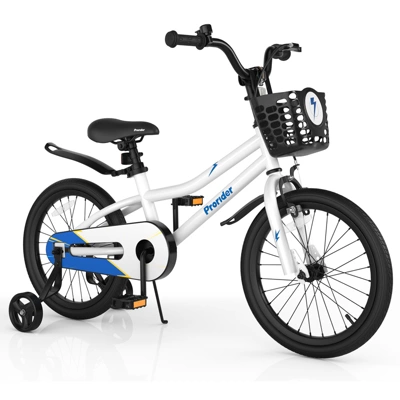 Costway 18'' Kid's Bike With Removable Training Wheels & Basket For 4-8 Years Old White/Blue/Red/Skyblue 10 Costway 18'' Kid's Bike With Removable Training Wheels & Basket For 4-8 Years Old White/Blue/Red/Skyblue - Image 10