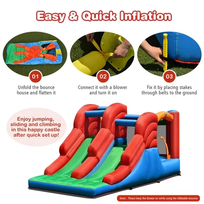 Costway Inflatable Bounce House 3-in-1 Dual Slides Jumping Castle Bouncer Without Blower 7 Costway Inflatable Bounce House 3-in-1 Dual Slides Jumping Castle Bouncer Without Blower - Image 7