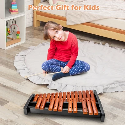 Costway 25 Note Xylophone Wooden Percussion Educational Instrument W/ 2 Mallets 3 Costway 25 Note Xylophone Wooden Percussion Educational Instrument W/ 2 Mallets - Image 3