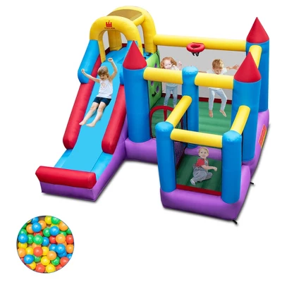 Costway 5-In-1 Inflatable Bounce Castle With Basketball Rim & Climbing Wall 8 Costway 5-In-1 Inflatable Bounce Castle With Basketball Rim & Climbing Wall - Image 8