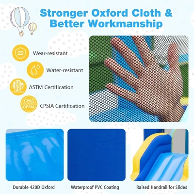 Costway 6-in-1 Inflatable Water Castle Kids Bouncer With 50 Ocean Balls & 735W Blower 6 Costway 6-in-1 Inflatable Water Castle Kids Bouncer With 50 Ocean Balls & 735W Blower - Image 6