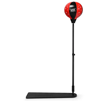 Costway Kids Punching Bag W/Adjustable Stand Boxing Gloves Boxing Set, Red 9 Costway Kids Punching Bag W/Adjustable Stand Boxing Gloves Boxing Set, Red - Image 9