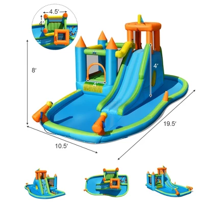 Costway Bountech Inflatable Water Slide Kids Bounce House Splash Water Pool W/ Blower 1 Costway Bountech Inflatable Water Slide Kids Bounce House Splash Water Pool W/ Blower