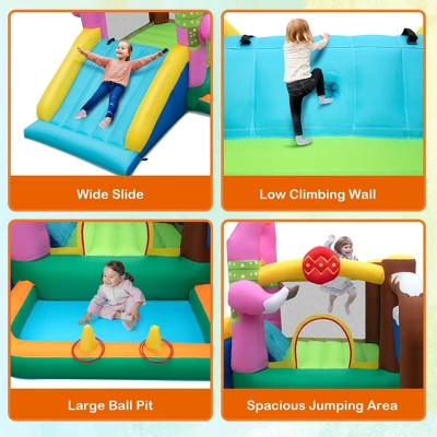 Costway Flamingo-Themed Bounce Castle 7-in-1 Kids Inflatable Jumping House 6 Costway Flamingo-Themed Bounce Castle 7-in-1 Kids Inflatable Jumping House - Image 6