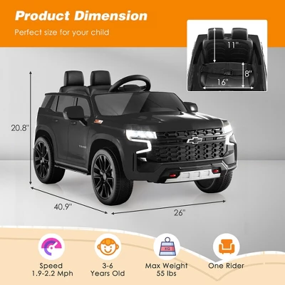Costway 12V Kids Ride On Car Chevrolet Tahoe Electric Truck SUV Remote W/ Light & Music 2 Costway 12V Kids Ride On Car Chevrolet Tahoe Electric Truck SUV Remote W/ Light & Music - Image 2