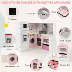 Costway Kids Corner Kitchen Play Set W/ Lifelike Sound & Sparkling Light Gift For Age 3+ 14 Costway Kids Corner Kitchen Play Set W/ Lifelike Sound & Sparkling Light Gift For Age 3+ -Costway Store GUEST cf3e4023 da6d 4648 93ae 9a8acb5b9a3d
