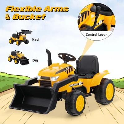 Costway 12V Kids Ride On Excavator Digger Electric Bulldozer Tractor RC With Light & Music 5 Costway 12V Kids Ride On Excavator Digger Electric Bulldozer Tractor RC With Light & Music - Image 5