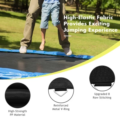 Costway Replacement Trampoline Mat Jumping Mat Fits 8/10/12/14/15/16ft Frame W/ V-Hooks 6 Costway Replacement Trampoline Mat Jumping Mat Fits 8/10/12/14/15/16ft Frame W/ V-Hooks - Image 6